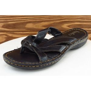 Bolo Sz 8 M‎ Brown Flip Flop Leather Women Sandals J07403